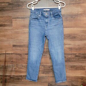 Levi's Jeans Size 28 High Rise 724 Straight Crop Medium Light Wash Stretch